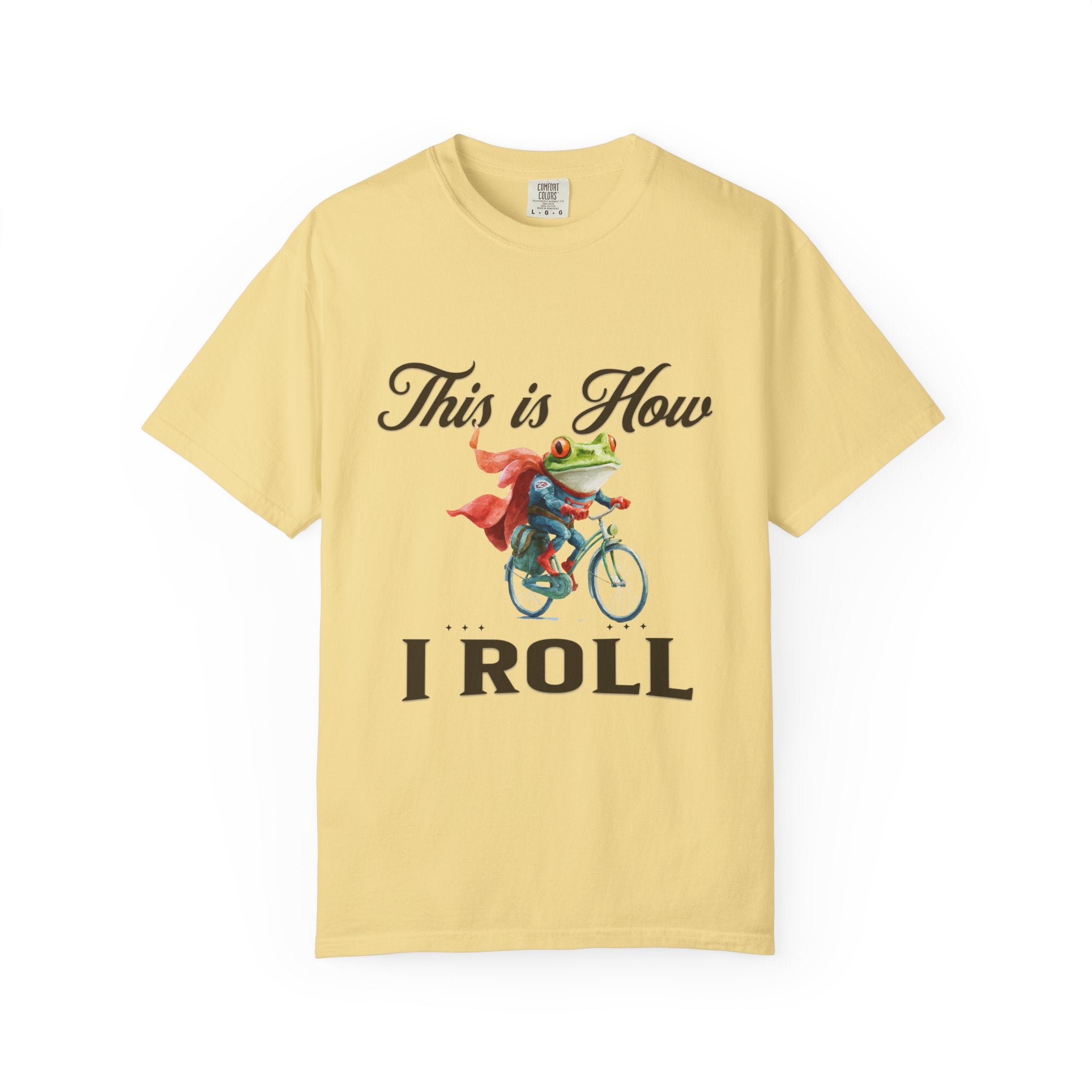 Comfort Colors® Unisex This Is How I Roll" Frog on Bike Graphic Tee