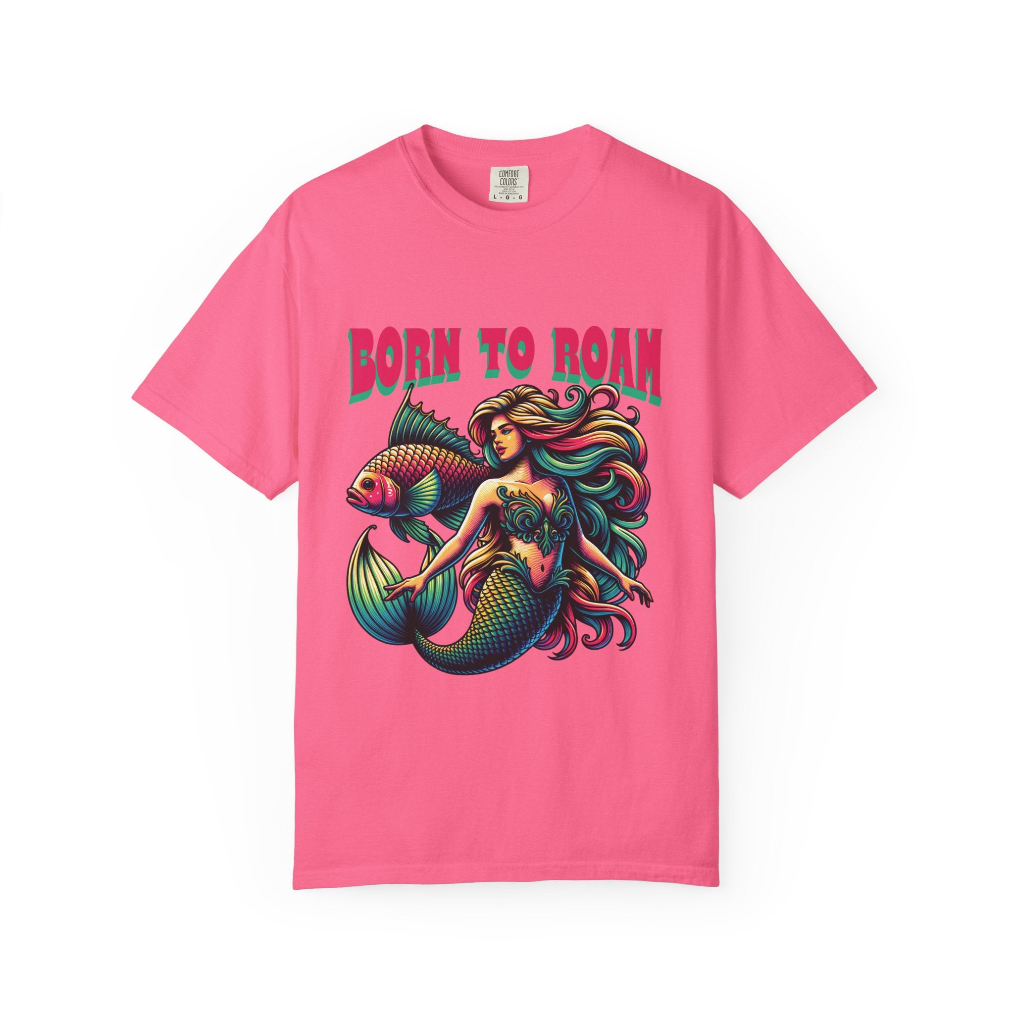 Comfort Colors® Unisex "Born to Roam" Mermaid T-Shirt