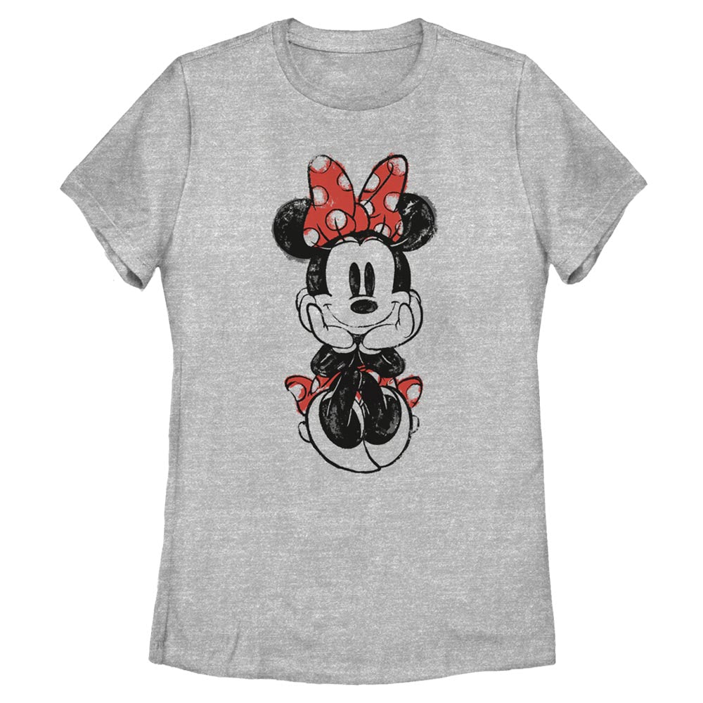 Women's Disney Sitting Minnie Mouse Sketch T-Shirt