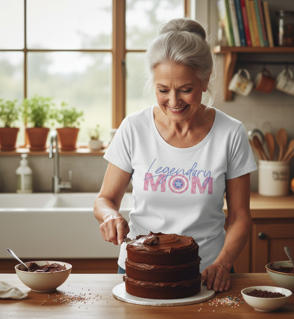 Women's Marvel Legendary Mom Flowers Scoop Neck T-Shirt