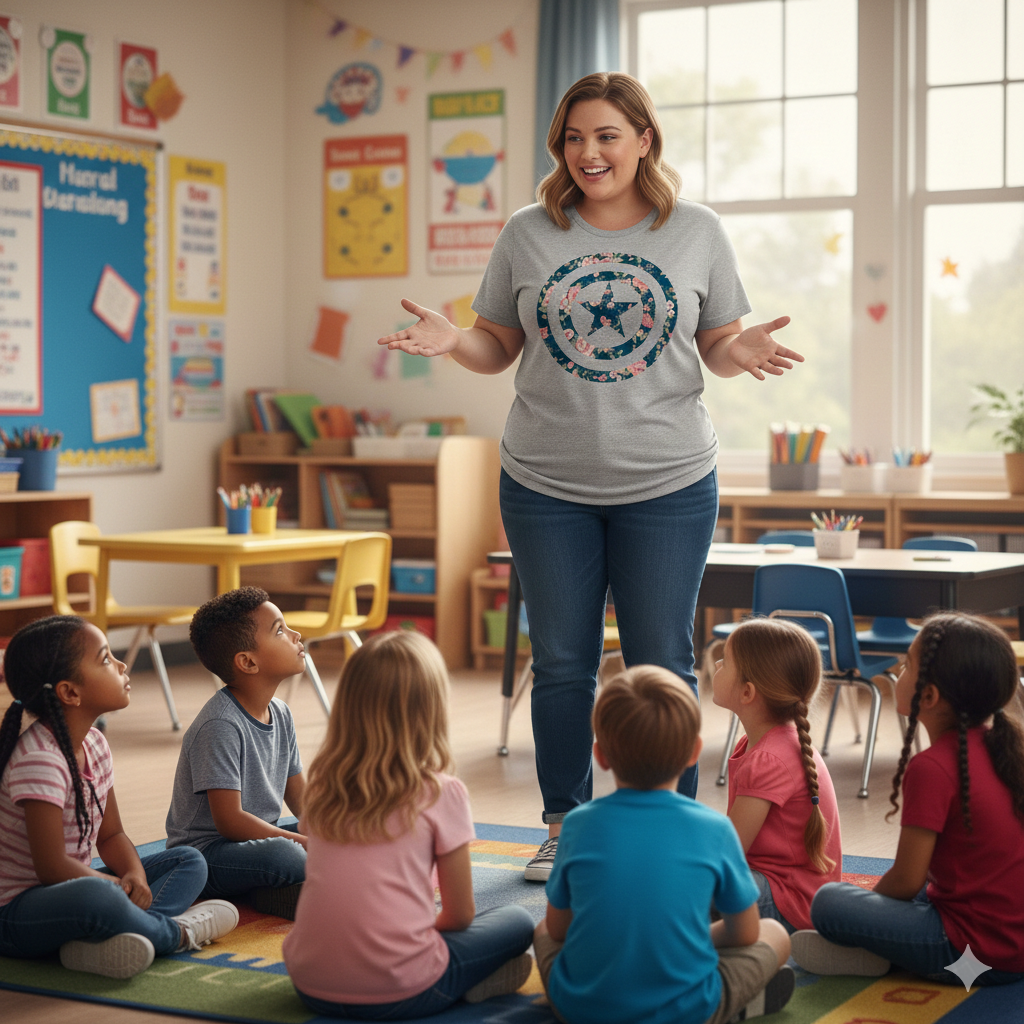 Women's Marvel Captain America Floral Shield T-Shirt