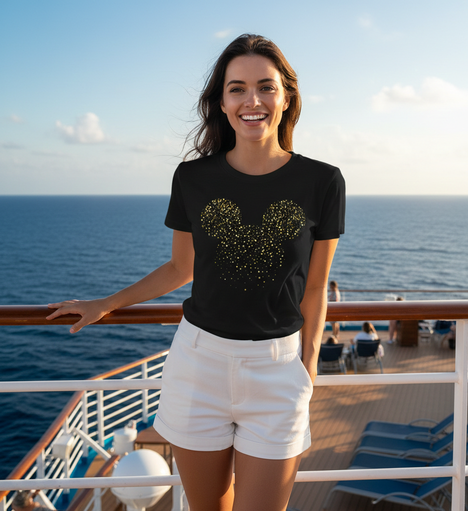 Women's Disney Mickey Mouse Gold Confetti T-Shirt