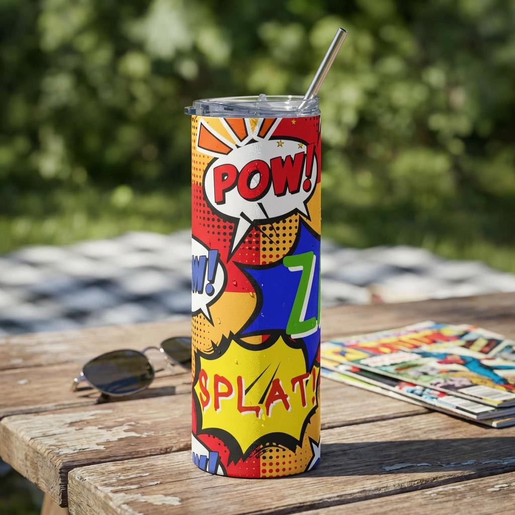 Drinkware 20oz Stainless Tumbler — Comic Book Pop Art Tumbler