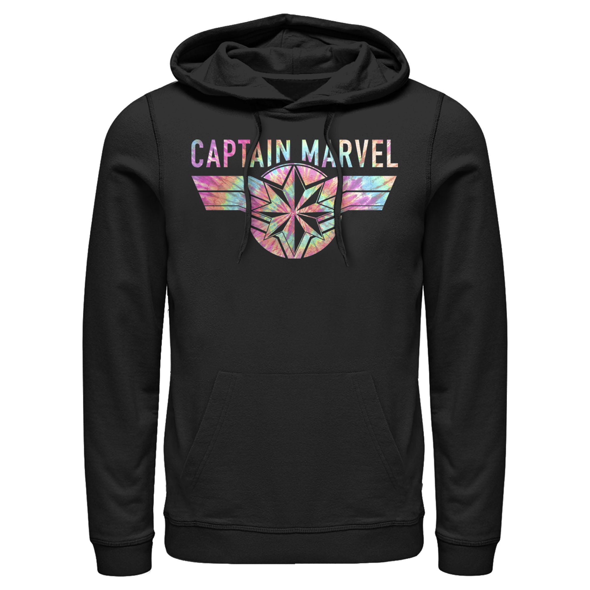 Men's Marvel Captain Marvel Tie-Dye Logo Lightweight Hoodie