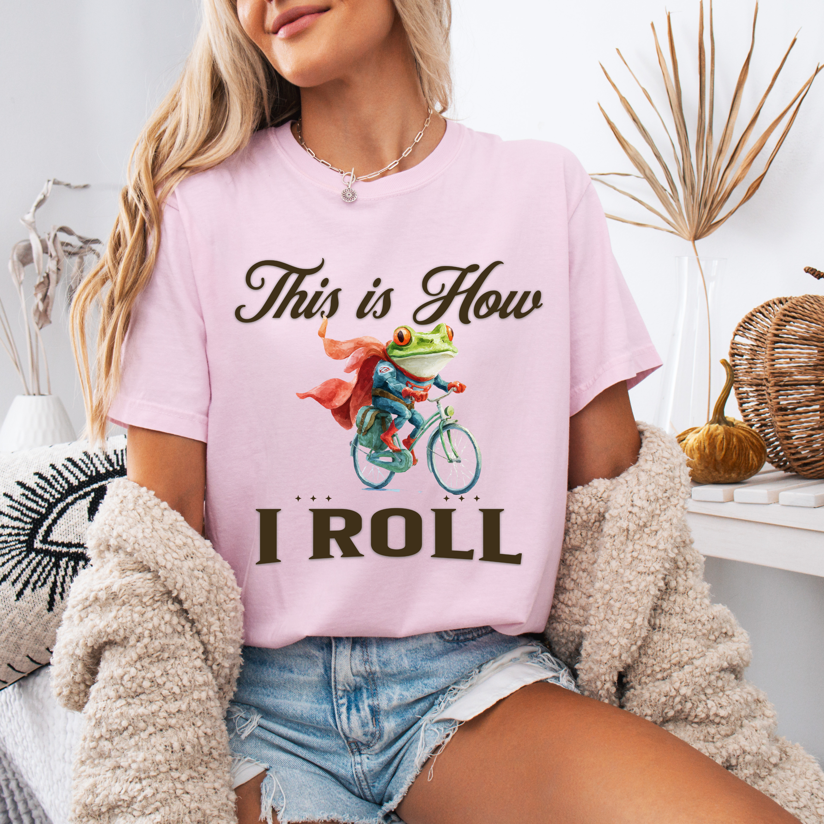 Comfort Colors® Unisex This Is How I Roll" Frog on Bike Graphic Tee