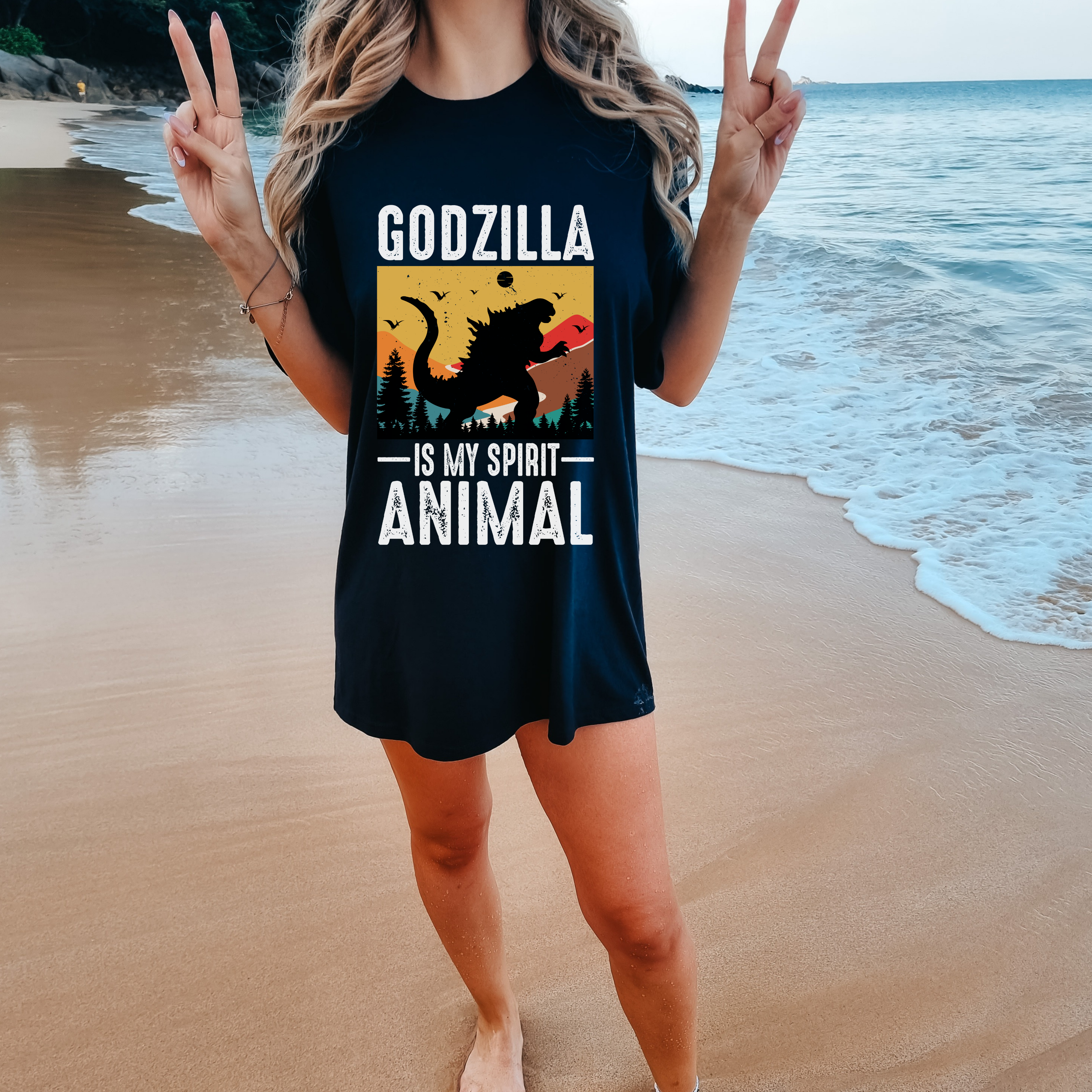 Comfort Colors® Unisex Godzilla Is My Spirit Animal T-Shirt - The Vintage Kaiju Tee