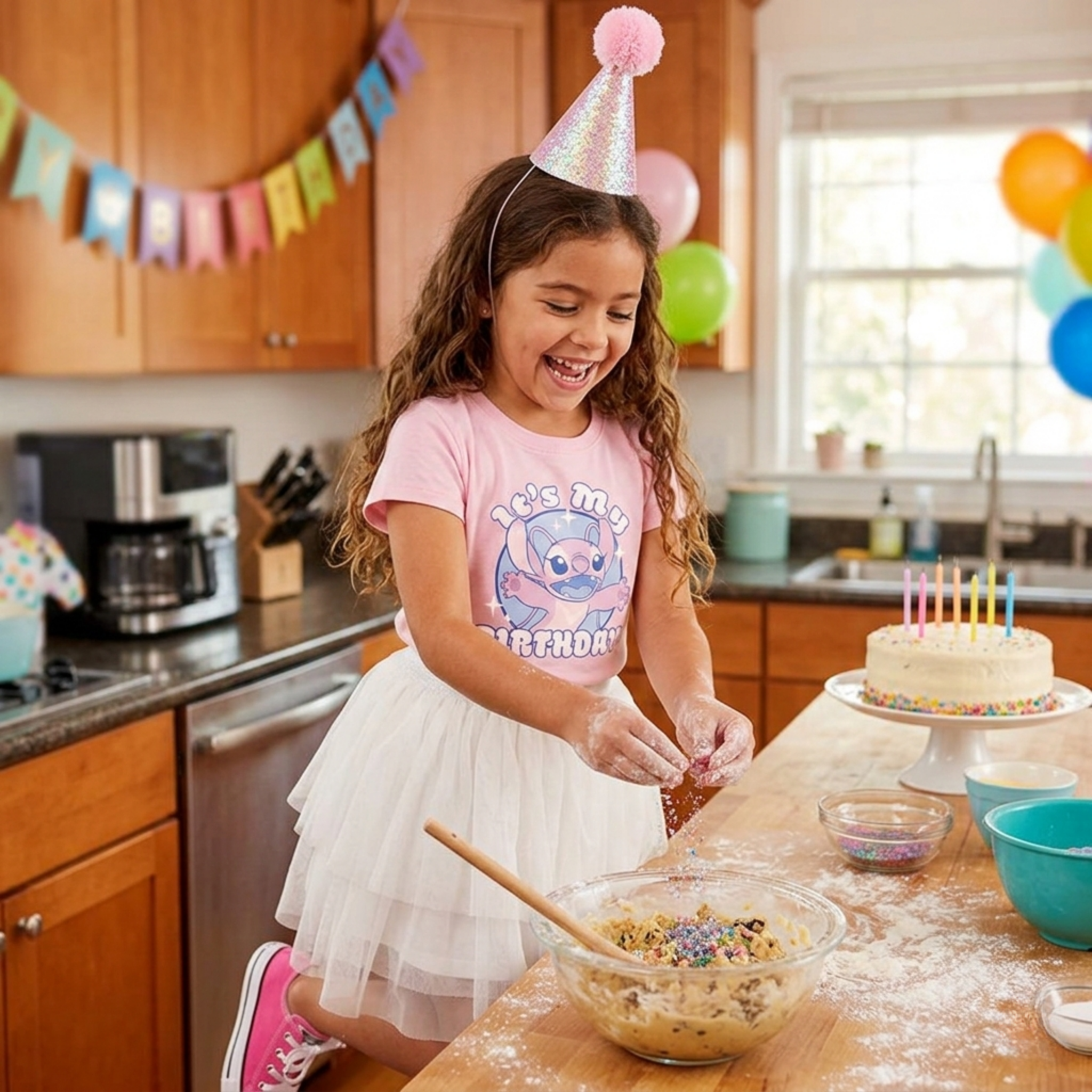 Girl's Disney Lilo & Stitch "It's My Birthday!" Angel T-Shirt