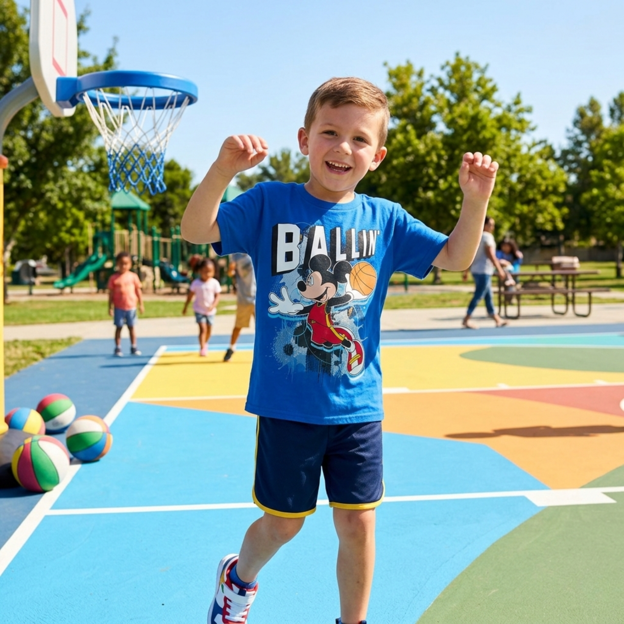 Boy's Disney Mickey Mouse "Ballin'" Graphic T-Shirt