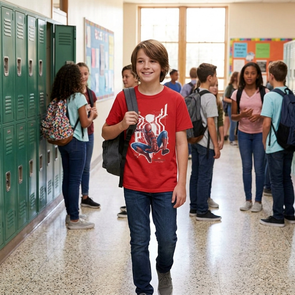 Boy's Marvel Spider-Man: Far From Home Logo Splatter T-Shirt