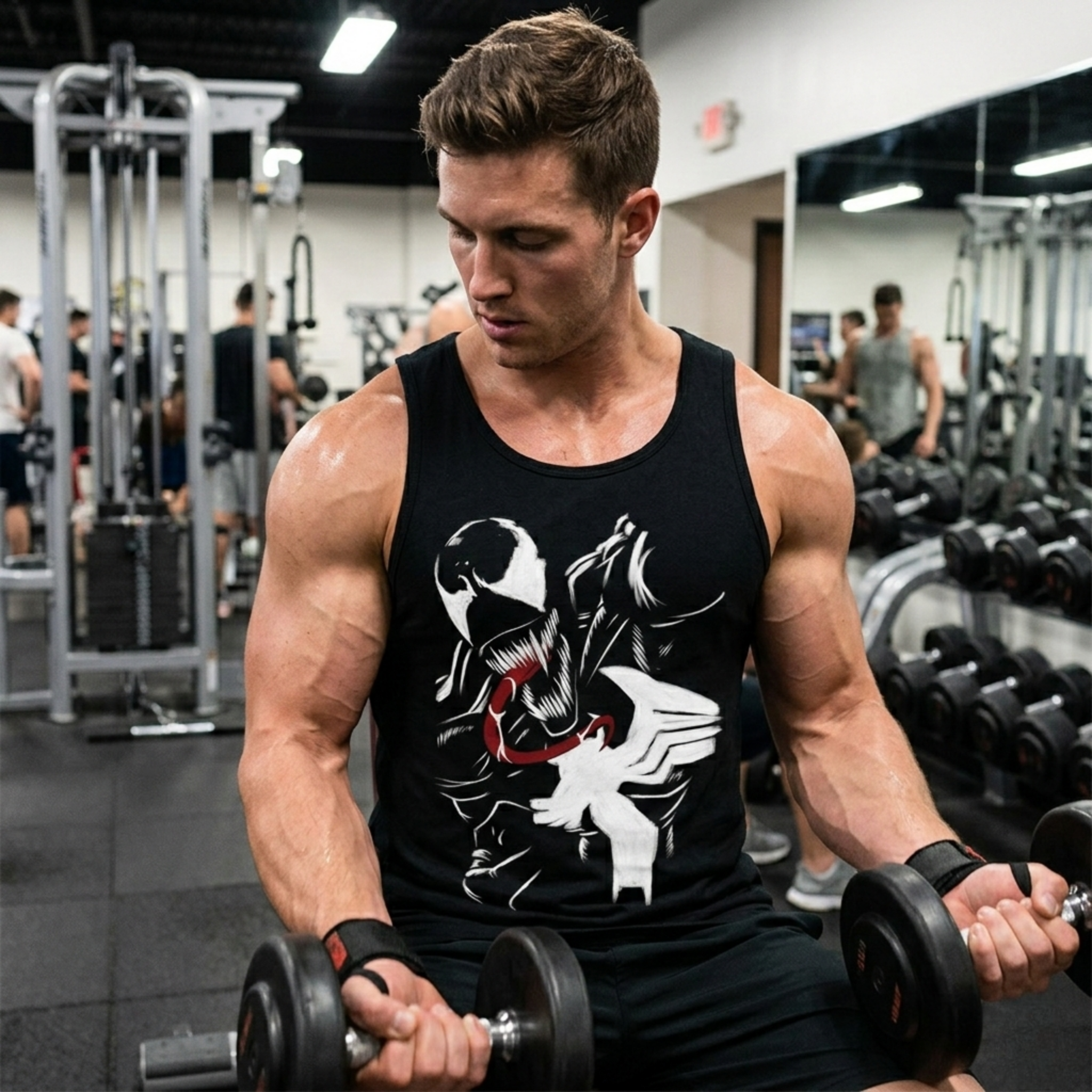 Men's Marvel Venom "White Suit" Paint Graphic Tank Top