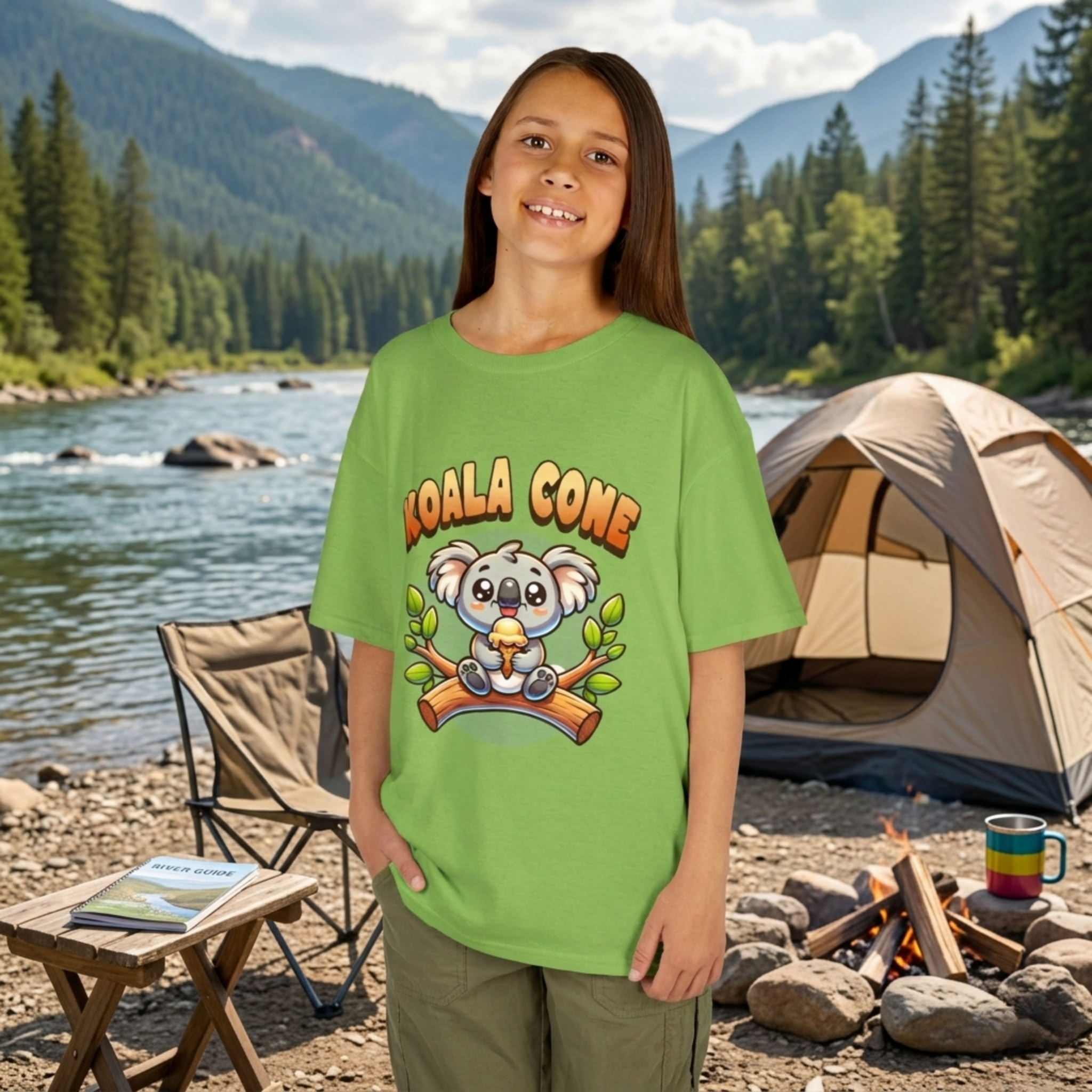 Girl's Cute 'Koala Cone' Cartoon Koala Tee T-Shirt