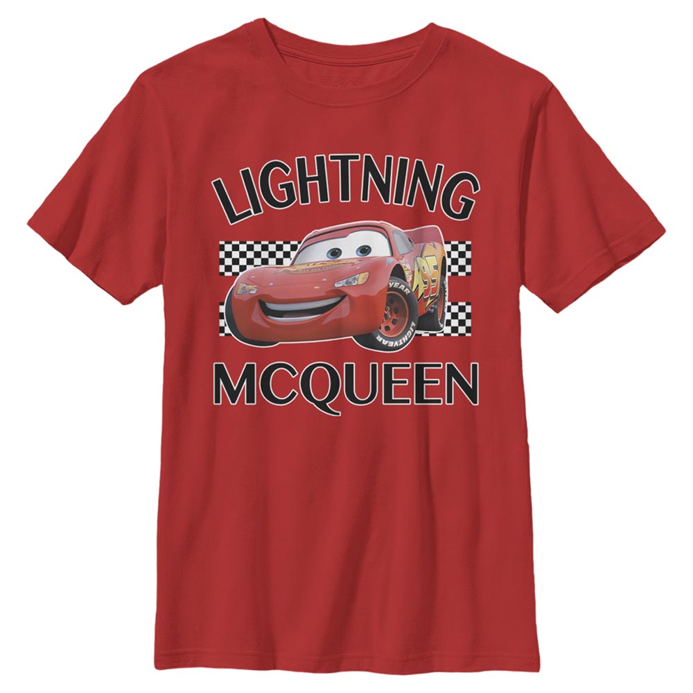 Boy's Disney Pixar Cars "Lightning McQueen" Checkered Flag T-Shirt