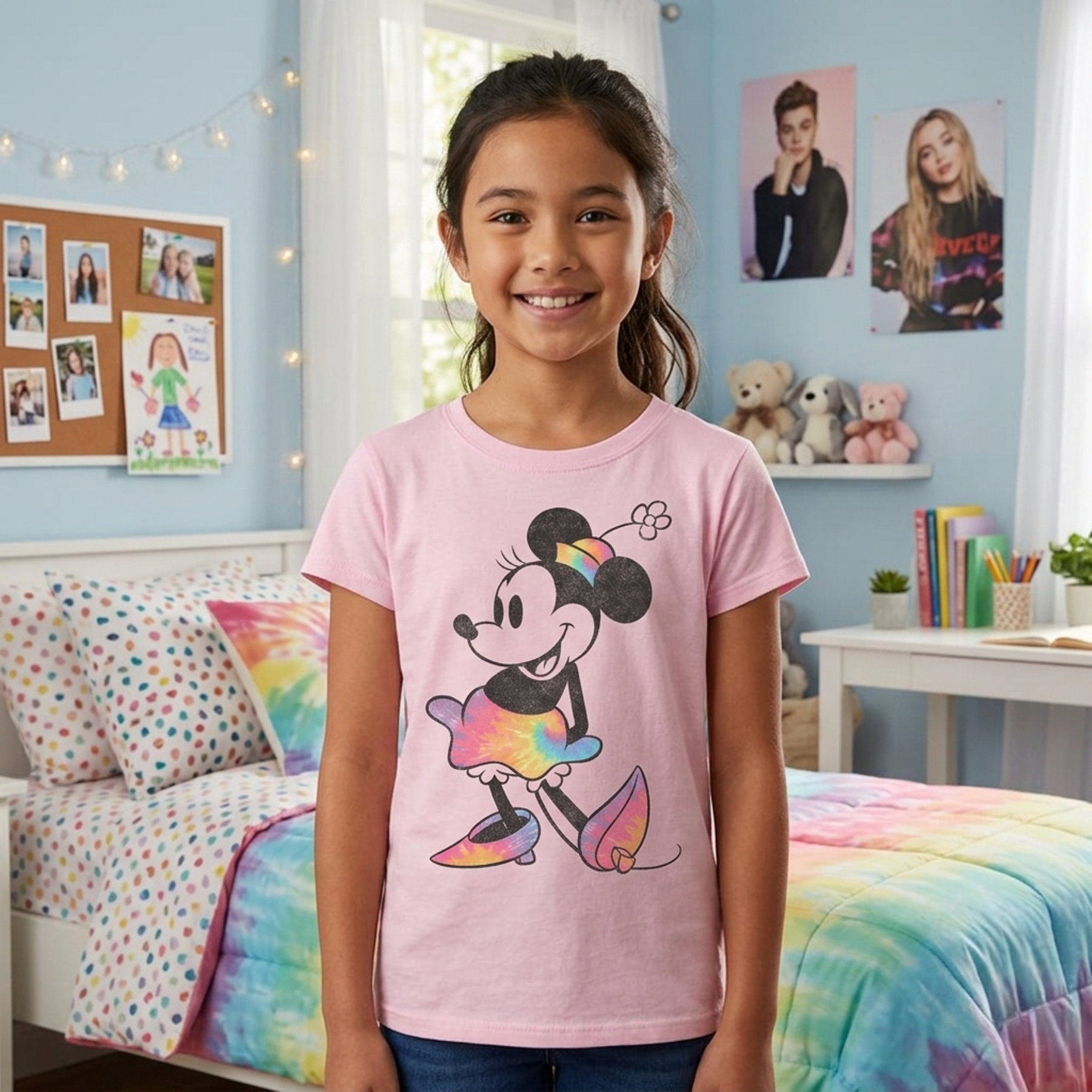 Girl's Disney Tie Dye Minnie Mouse Graphic T-Shirt