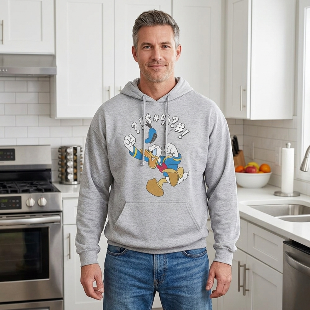 Men's Disney Donald Duck "Angry Jump" Lightweight Graphic Hoodie