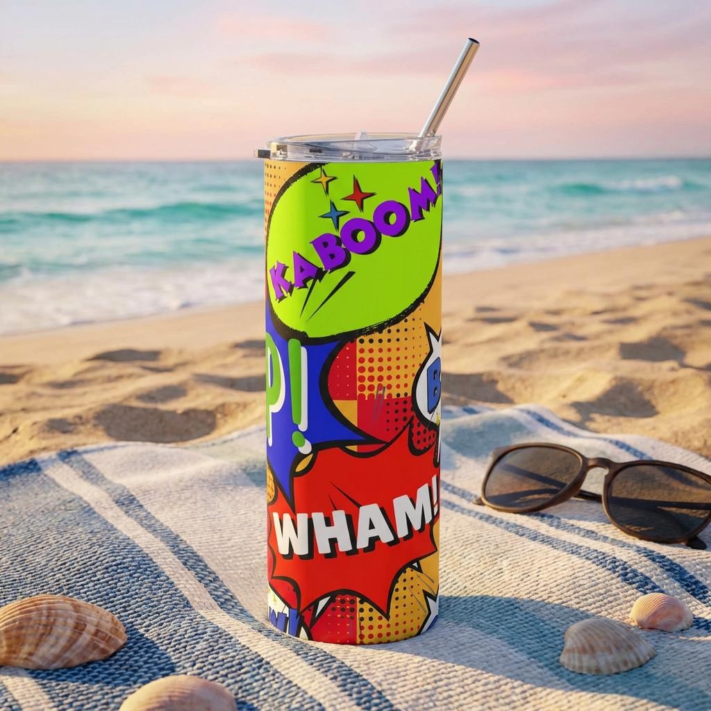 Drinkware 20oz Stainless Tumbler — Comic Book Pop Art Tumbler