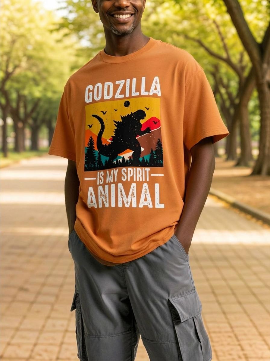 Comfort Colors® Unisex Godzilla Is My Spirit Animal T-Shirt - The Vintage Kaiju Tee