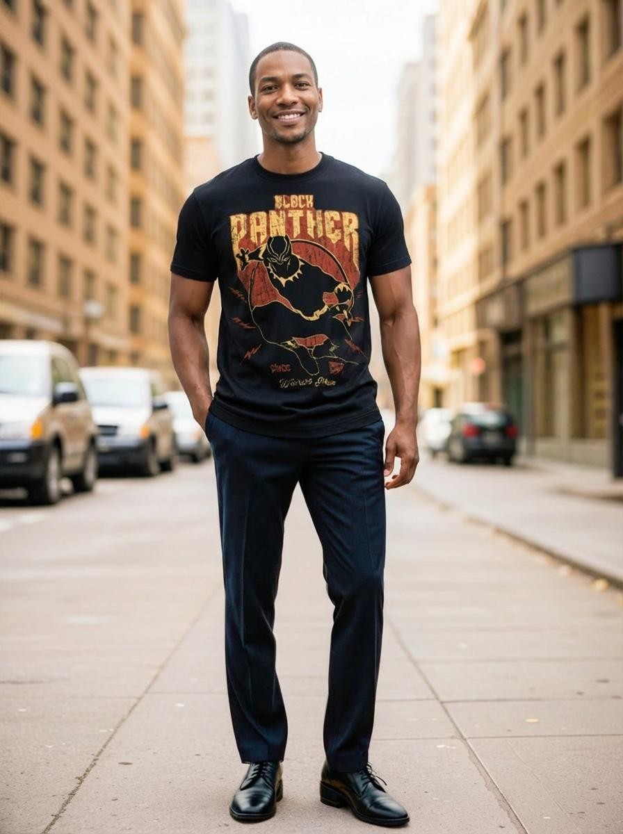 Men's Marvel Black Panther "Warrior Prince" Vintage T-Shirt