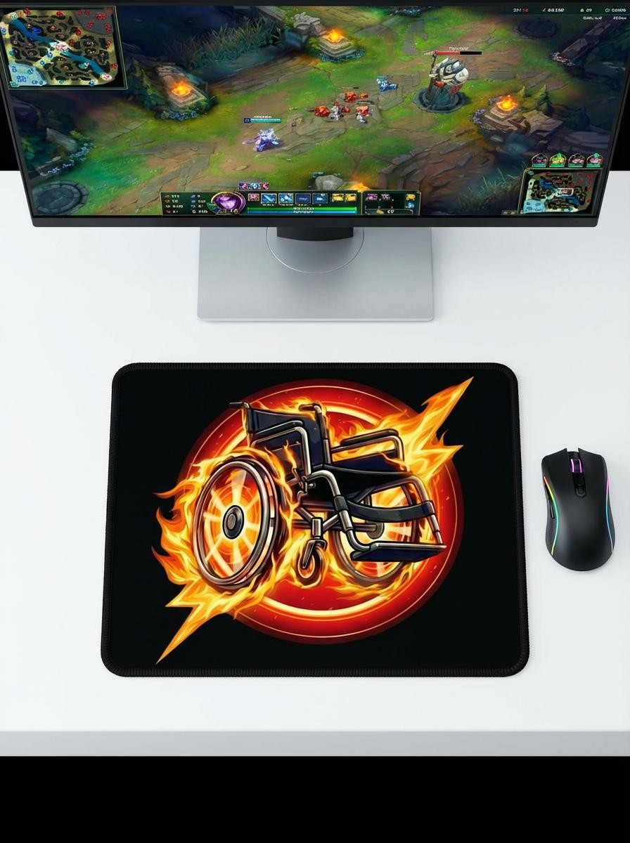 Gaming Mouse Pad Wheelchair Superpower